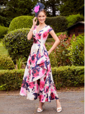 29816B Dress - Fuchsia/Navy (Invitations by Veni)